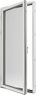 Original Alu 100 och Precision, Altandörr helglasad utsida öppen