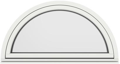Retro Flexibel, Halvrunt fast fönster med blindbåge utsida