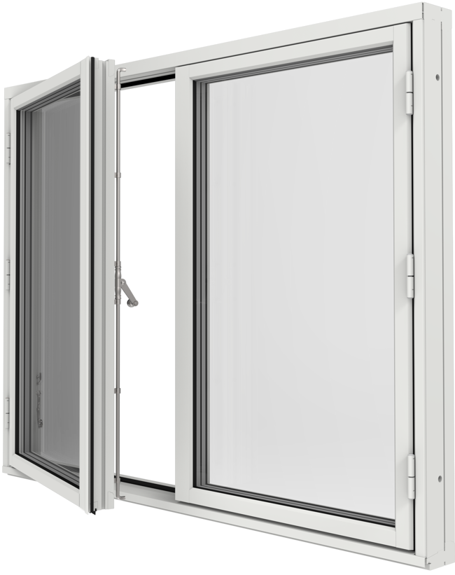 Retro, Sidhängt 2-luft mötesfönster utsida öppen