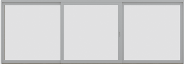 Skjutdörr alu, en öppningsbar del i mitten, utsida stängd